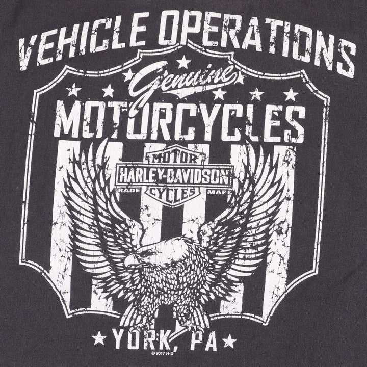 Harley-Davidson Eagle Pattern Motorcycle Bike T-shirt Men's XL unclear black type Vintage Second Hand