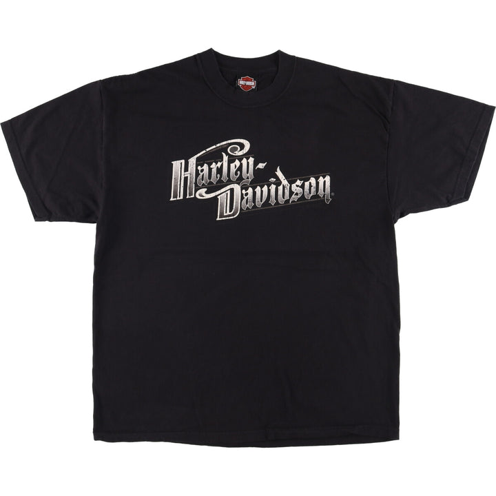 00'S Harley-Davidson Motorcycle Bike T-shirt Made in USA Men's XL cotton black type Vintage Second Hand