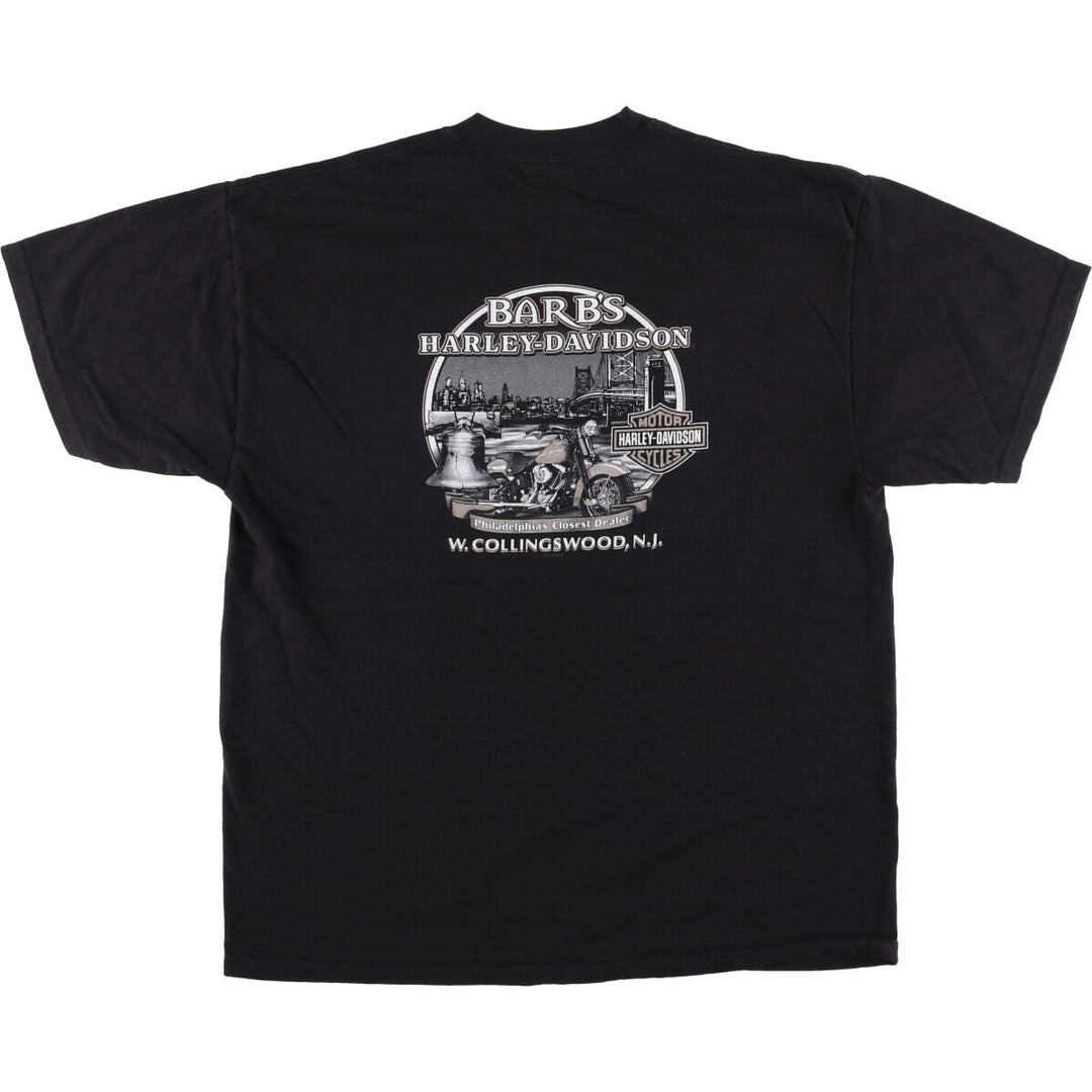 00'S Harley-Davidson Motorcycle Bike T-shirt Made in USA Men's XL cotton black type Vintage Second Hand