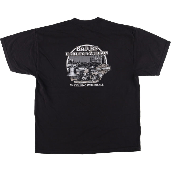 00'S Harley-Davidson Motorcycle Bike T-shirt Made in USA Men's XL cotton black type Vintage Second Hand