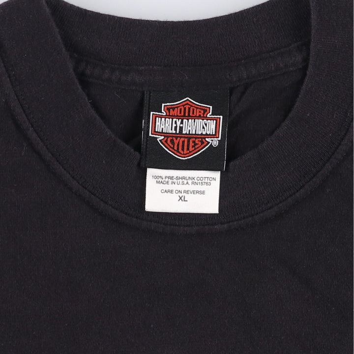 00'S Harley-Davidson Motorcycle Bike T-shirt Made in USA Men's XL cotton black type Vintage Second Hand