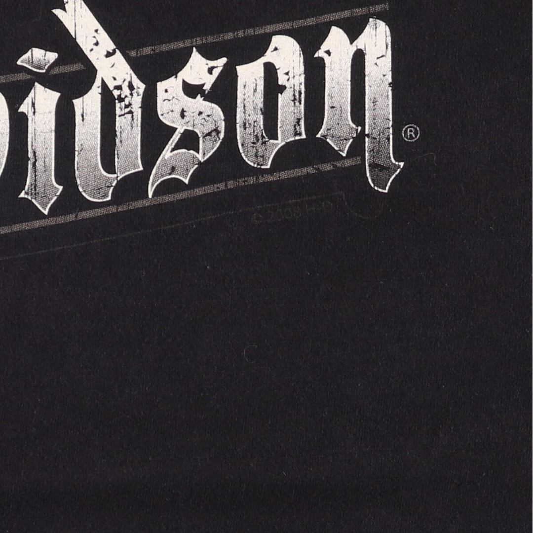00'S Harley-Davidson Motorcycle Bike T-shirt Made in USA Men's XL cotton black type Vintage Second Hand