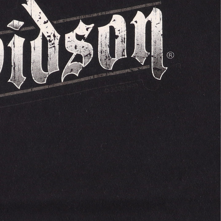 00'S Harley-Davidson Motorcycle Bike T-shirt Made in USA Men's XL cotton black type Vintage Second Hand