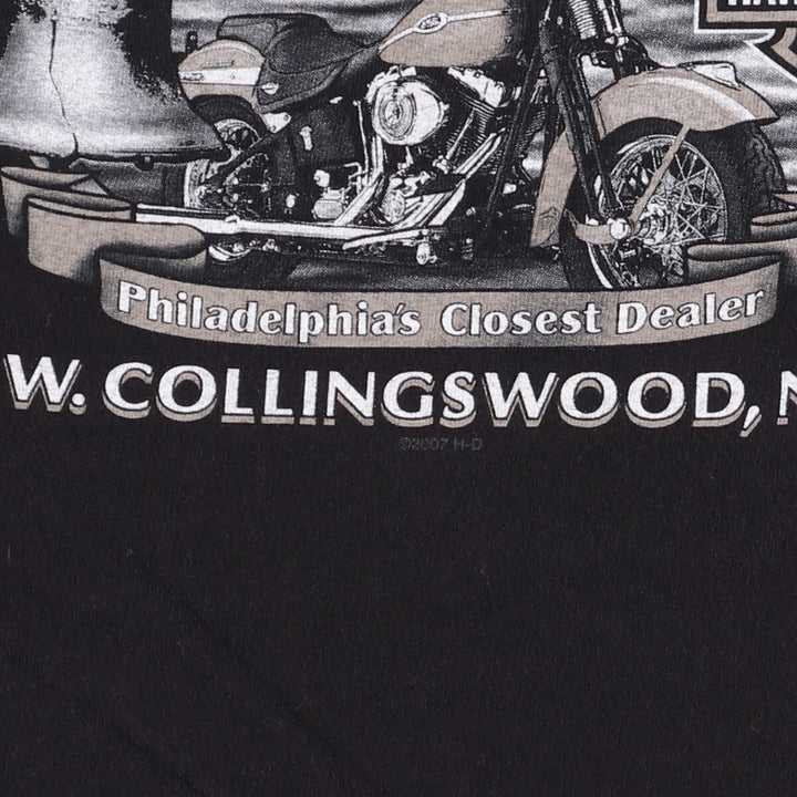 00'S Harley-Davidson Motorcycle Bike T-shirt Made in USA Men's XL cotton black type Vintage Second Hand