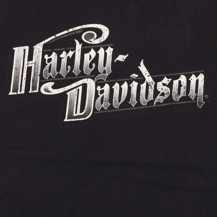 00'S Harley-Davidson Motorcycle Bike T-shirt Made in USA Men's XL cotton black type Vintage Second Hand