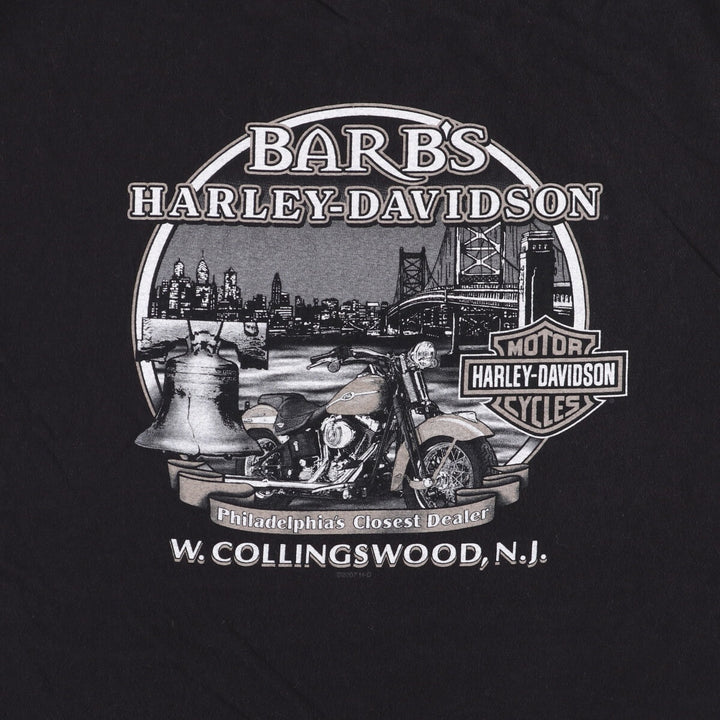 00'S Harley-Davidson Motorcycle Bike T-shirt Made in USA Men's XL cotton black type Vintage Second Hand