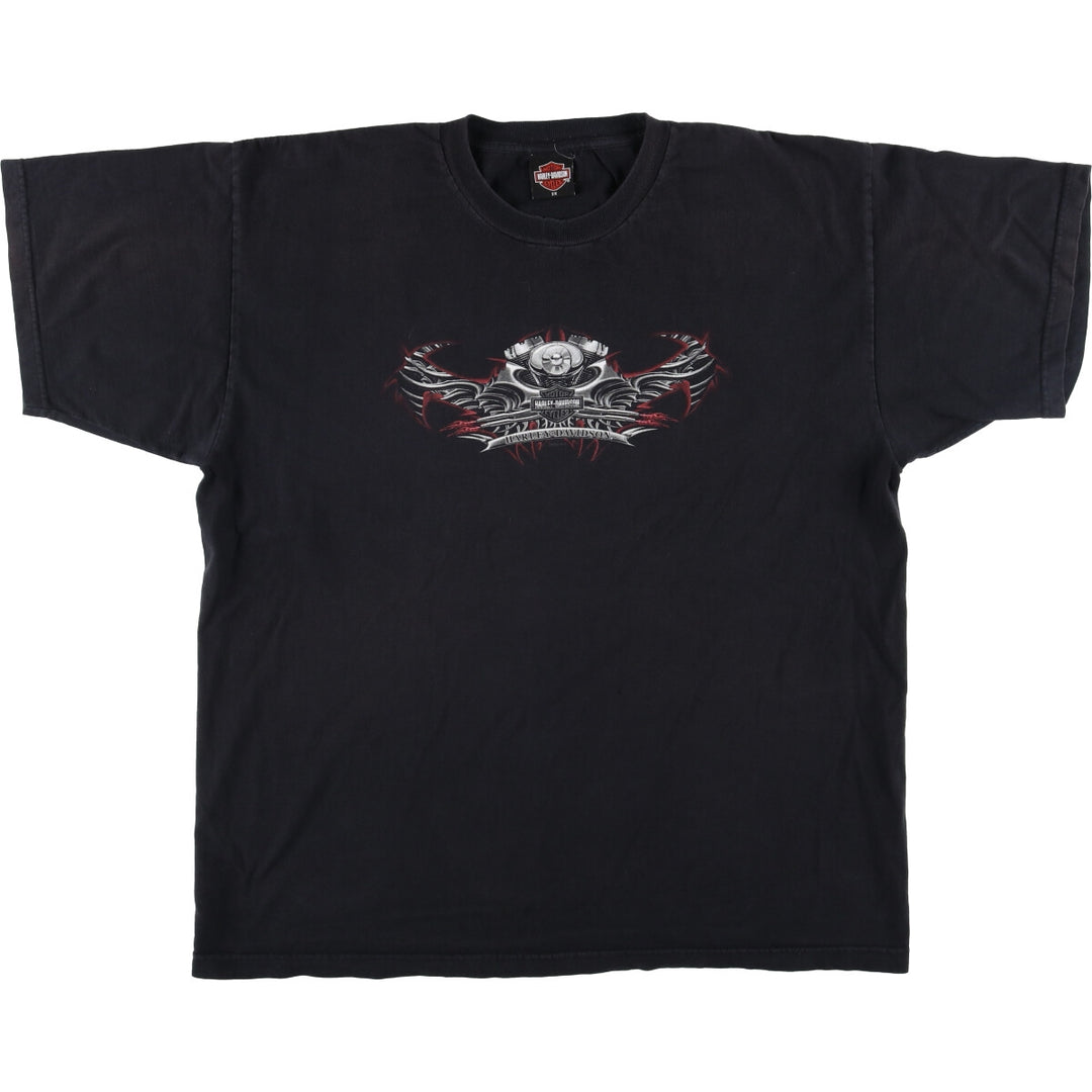 2000'S Harley-Davidson Engine Motorcycle Bike T-Shirt, Made in USA, Men's XXL cotton black type Vintage Second Hand