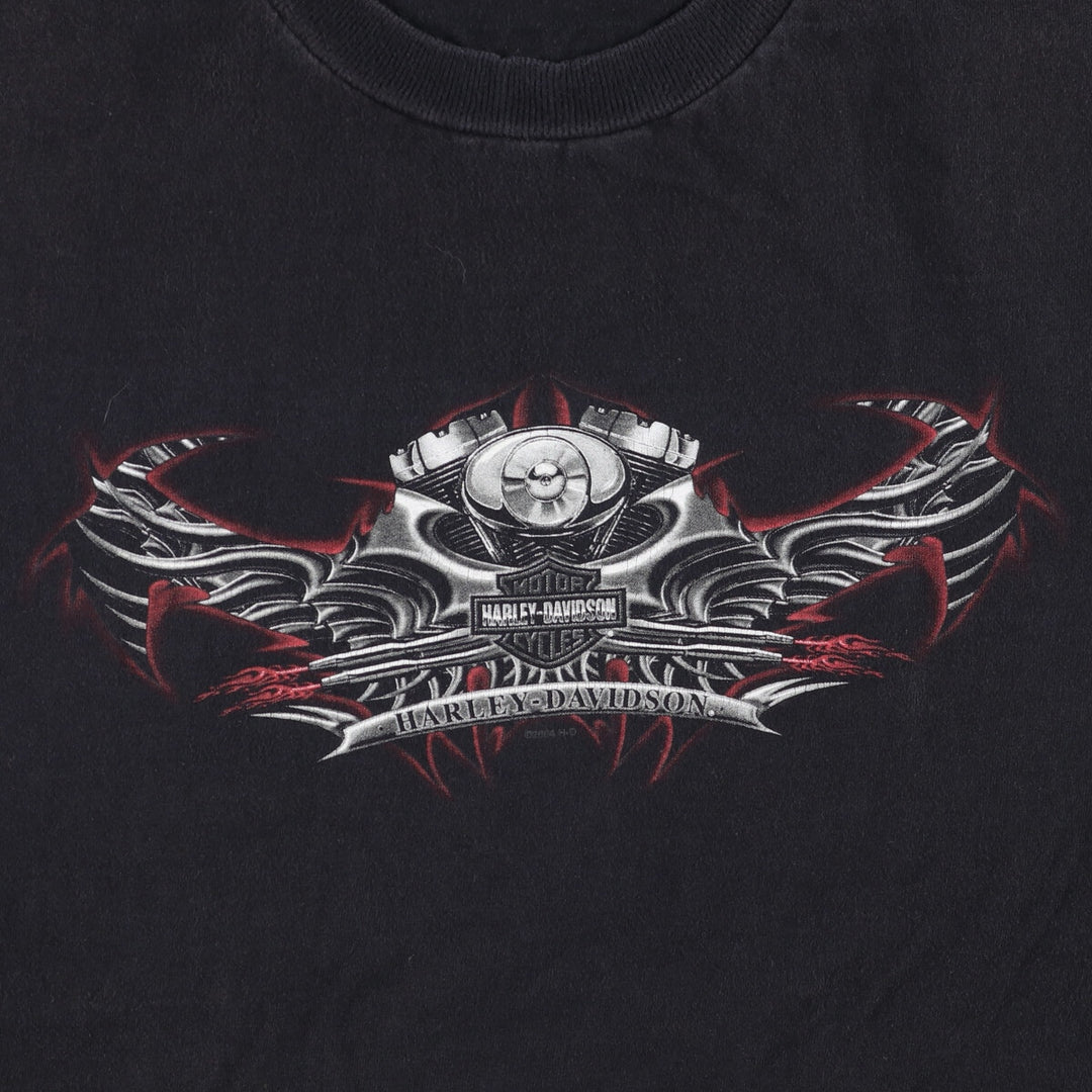 2000'S Harley-Davidson Engine Motorcycle Bike T-Shirt, Made in USA, Men's XXL cotton black type Vintage Second Hand