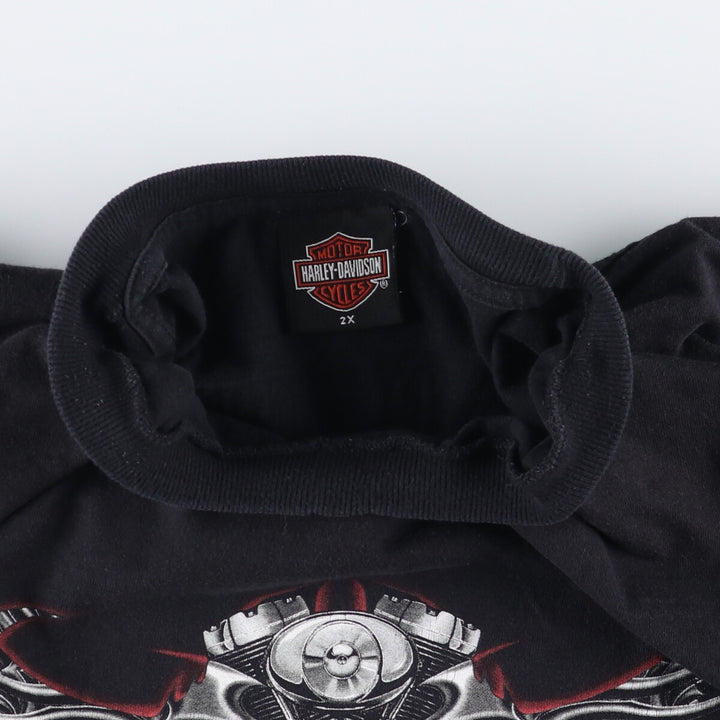 2000'S Harley-Davidson Engine Motorcycle Bike T-Shirt, Made in USA, Men's XXL cotton black type Vintage Second Hand