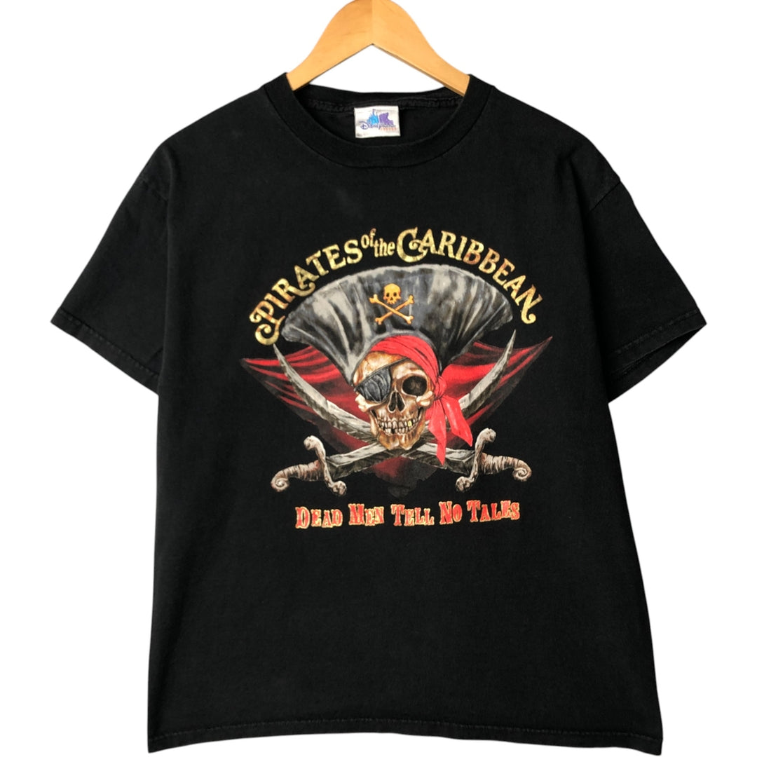 2000'S Disneyland Pirates of the Caribbean Movie T-Shirt, Men's Size Medium cotton black type Vintage Second Hand