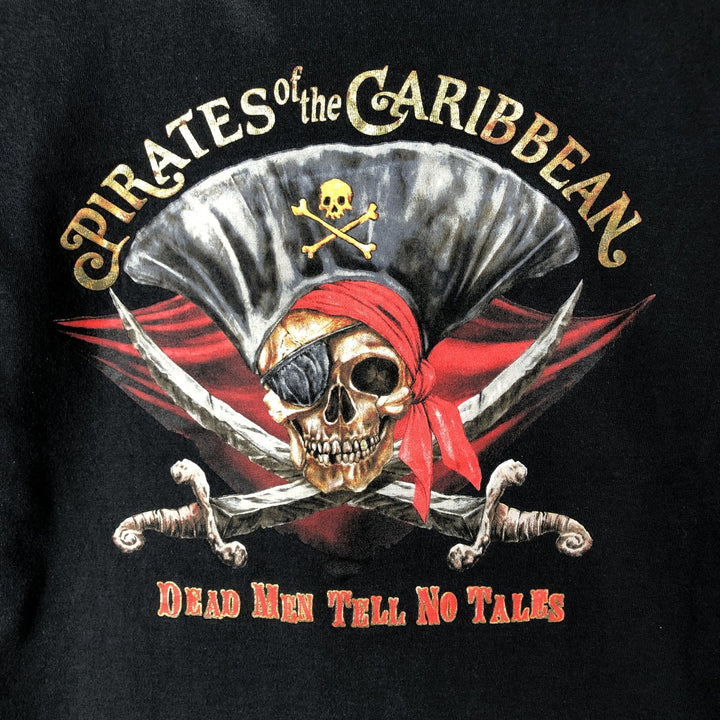 2000'S Disneyland Pirates of the Caribbean Movie T-Shirt, Men's Size Medium cotton black type Vintage Second Hand