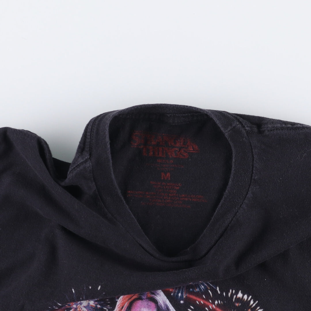 STRANGER THINGS Stranger Things Movie T-shirt Men's M size cotton black type Vintage Second Hand