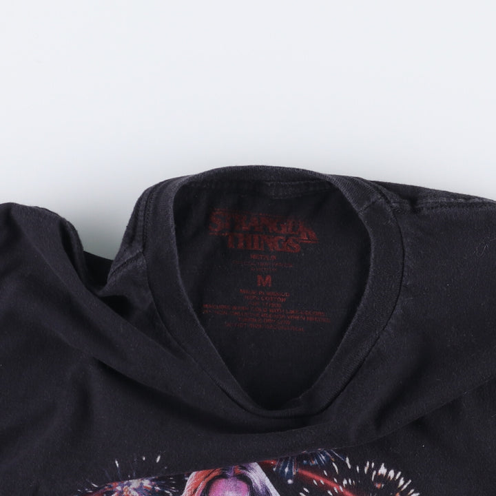 STRANGER THINGS Stranger Things Movie T-shirt Men's M size cotton black type Vintage Second Hand
