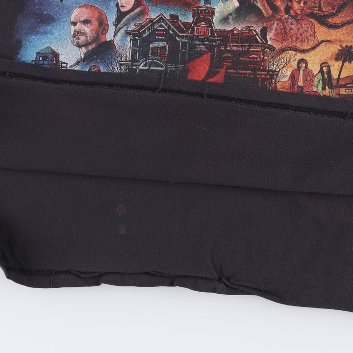 STRANGER THINGS Stranger Things Movie T-shirt Men's L size cotton black type Vintage Second Hand