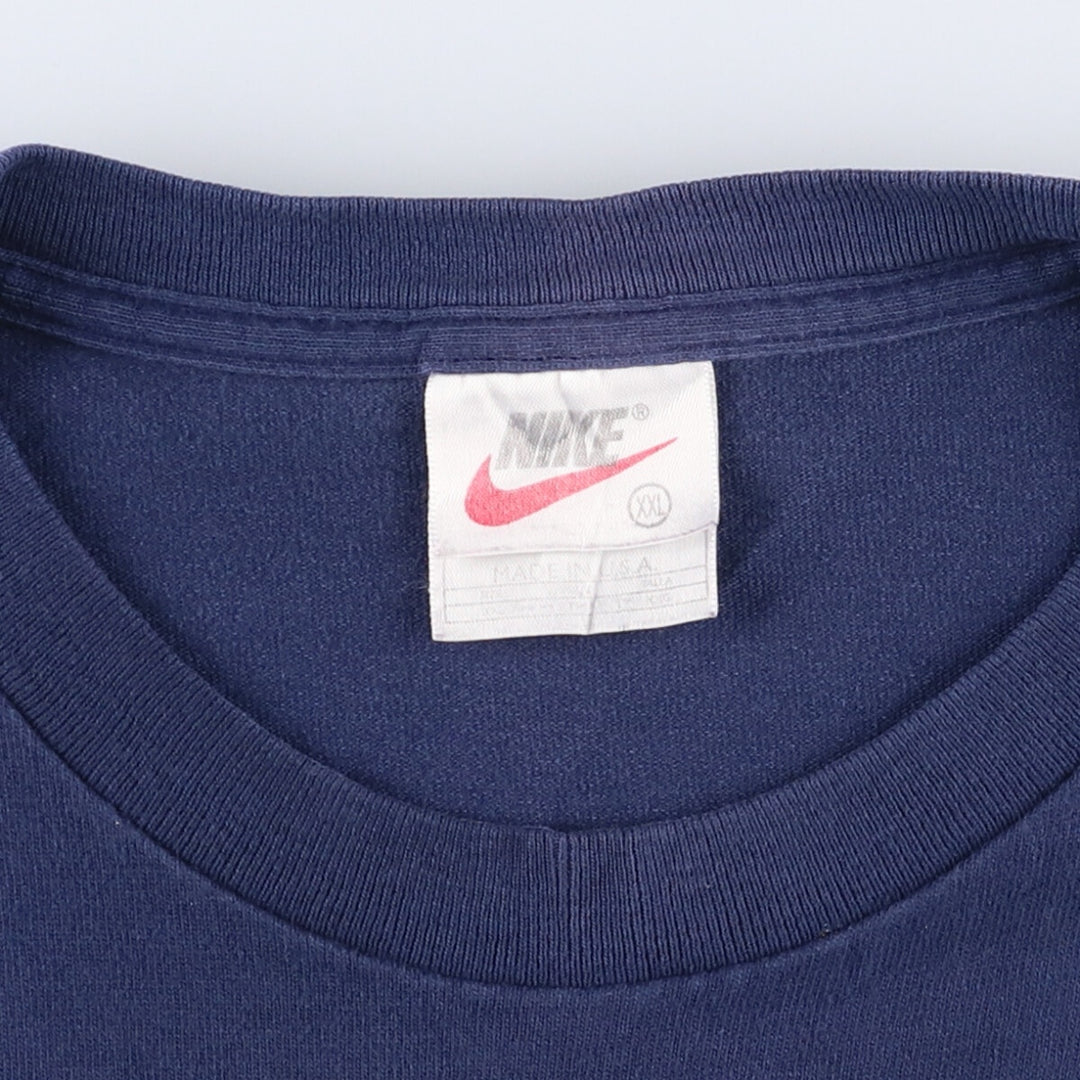 Vintage 90'S Nike Sports T-shirt, Made in USA, Men's XXL cotton navy blue type Vintage Second Hand