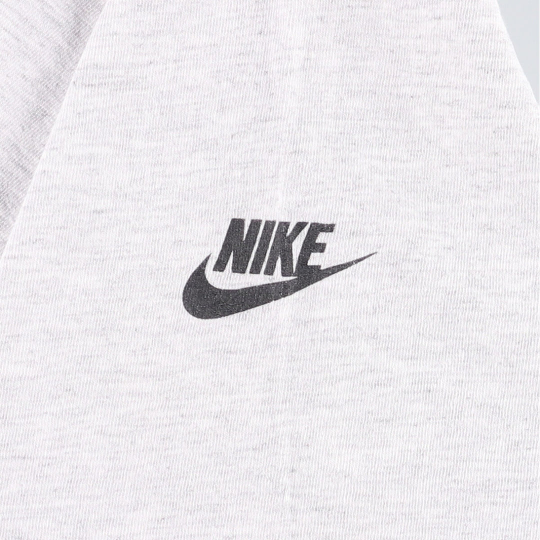 90'S Nike Silver Tag Printed T-Shirt Made in USA Men's L Size Vintage cotton gray type Vintage Second Hand