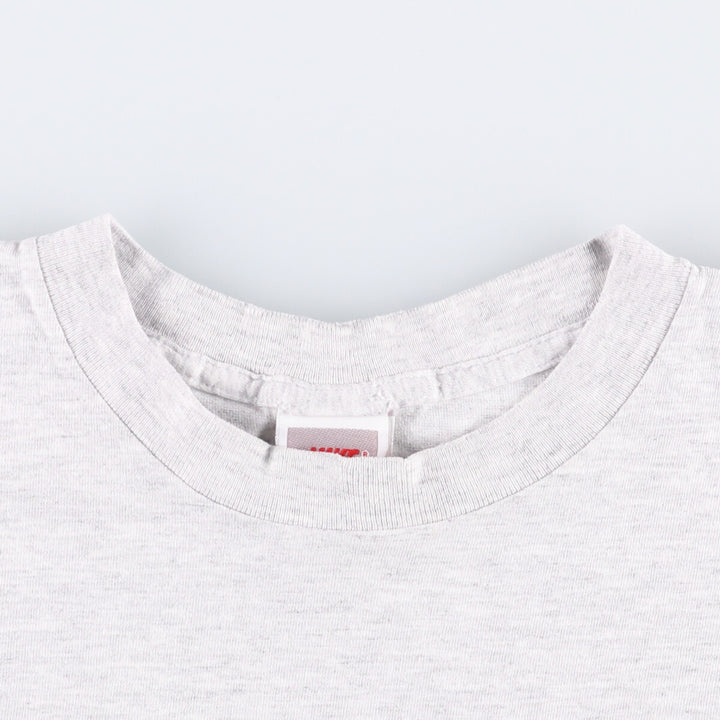 90'S Nike Silver Tag Printed T-Shirt Made in USA Men's L Size Vintage cotton gray type Vintage Second Hand