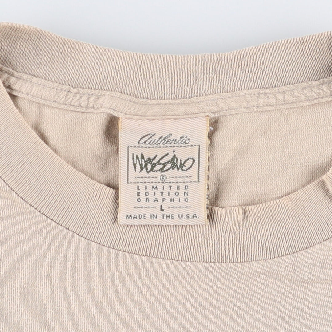 Mossimo logo print T-shirt, Made in USA, Men's size L cotton Beige type Vintage Second Hand