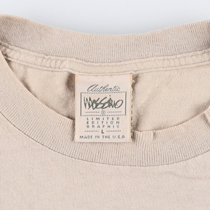 Mossimo logo print T-shirt, Made in USA, Men's size L cotton Beige type Vintage Second Hand