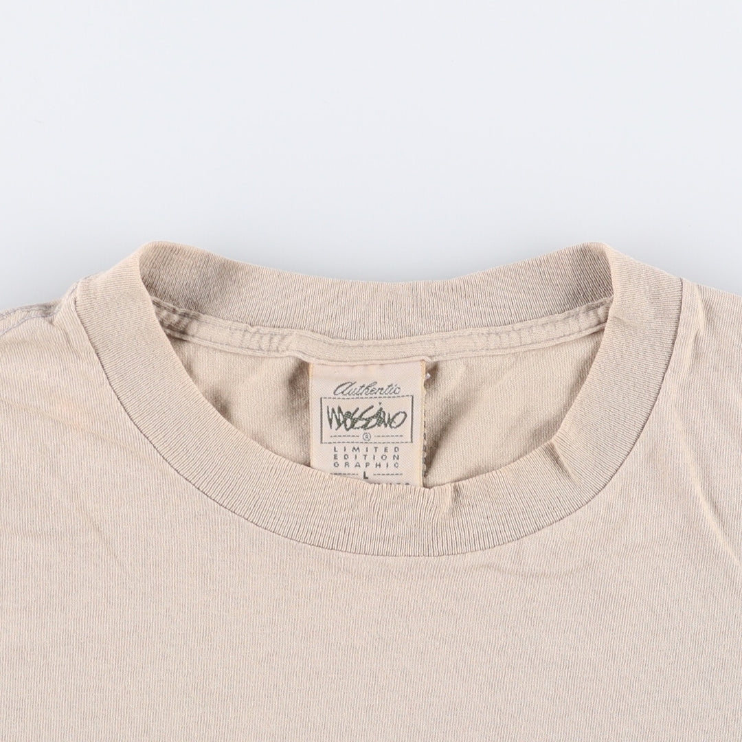 Mossimo logo print T-shirt, Made in USA, Men's size L cotton Beige type Vintage Second Hand