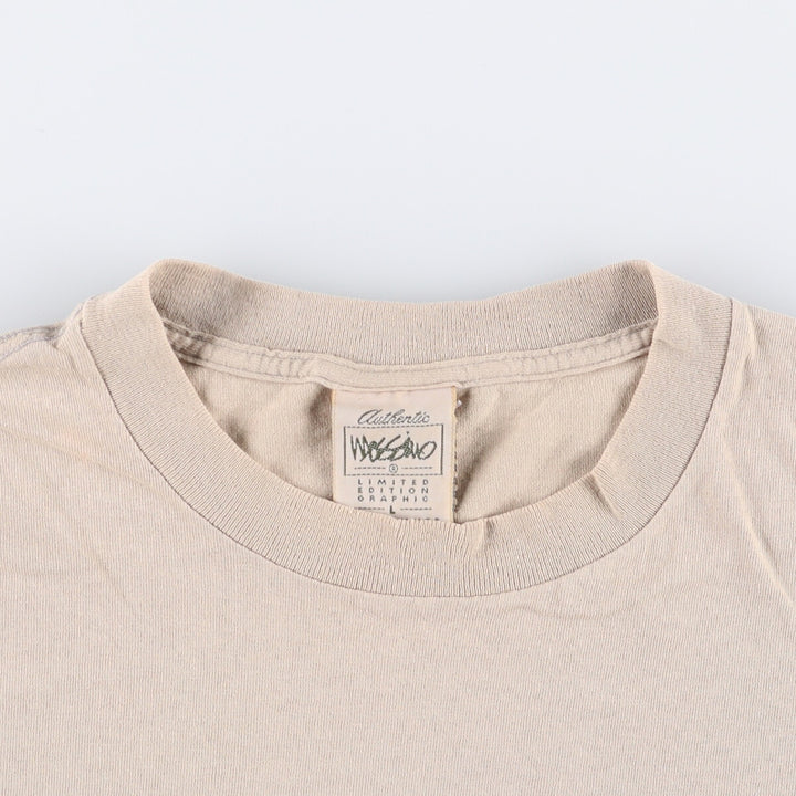 Mossimo logo print T-shirt, Made in USA, Men's size L cotton Beige type Vintage Second Hand