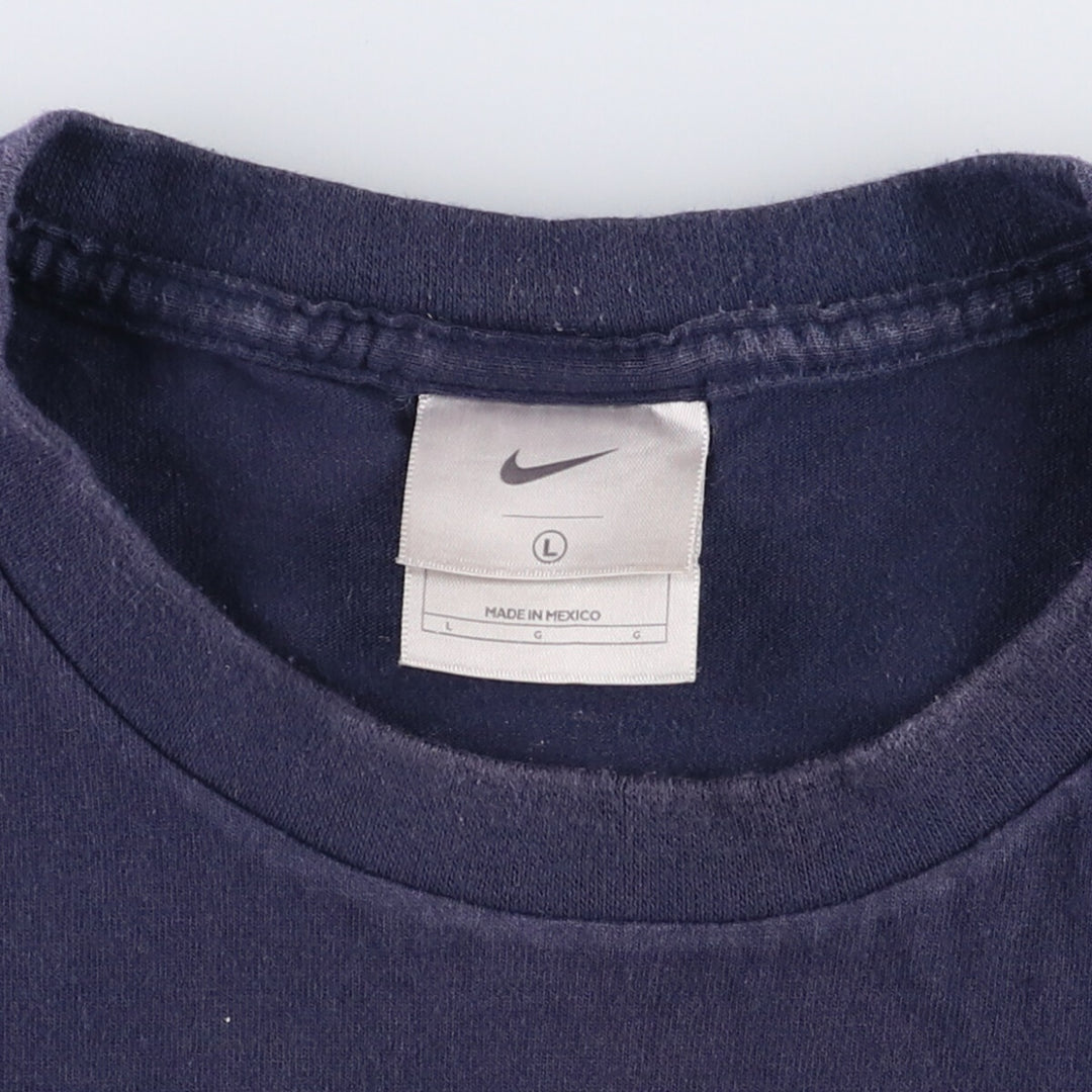 Nike Air Max logo print T-shirt, men's size L cotton navy blue type Vintage Second Hand