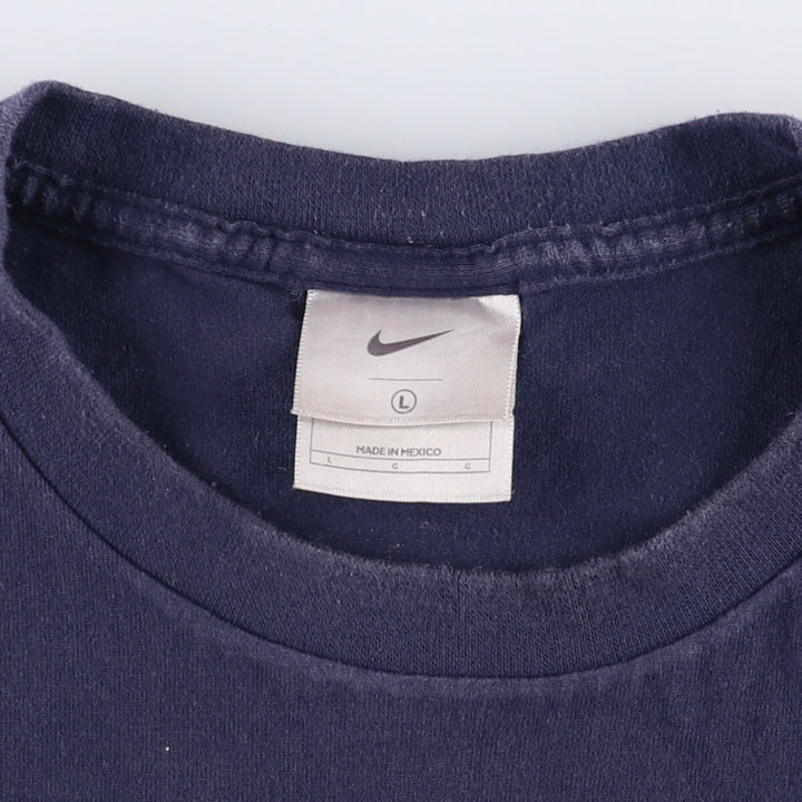 Nike Air Max logo print T-shirt, men's size L cotton navy blue type Vintage Second Hand