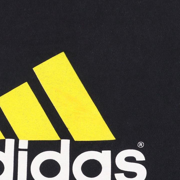 Adidas logo print T-shirt, made in USA, men's size M cotton black type Vintage Second Hand
