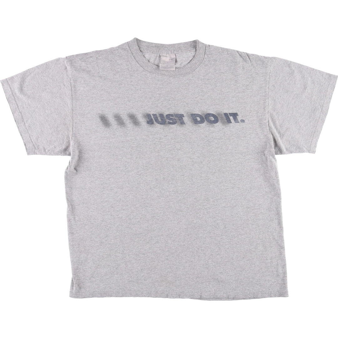Nike Sports Print T-Shirt, Men's Size L cotton gray type Vintage Second Hand