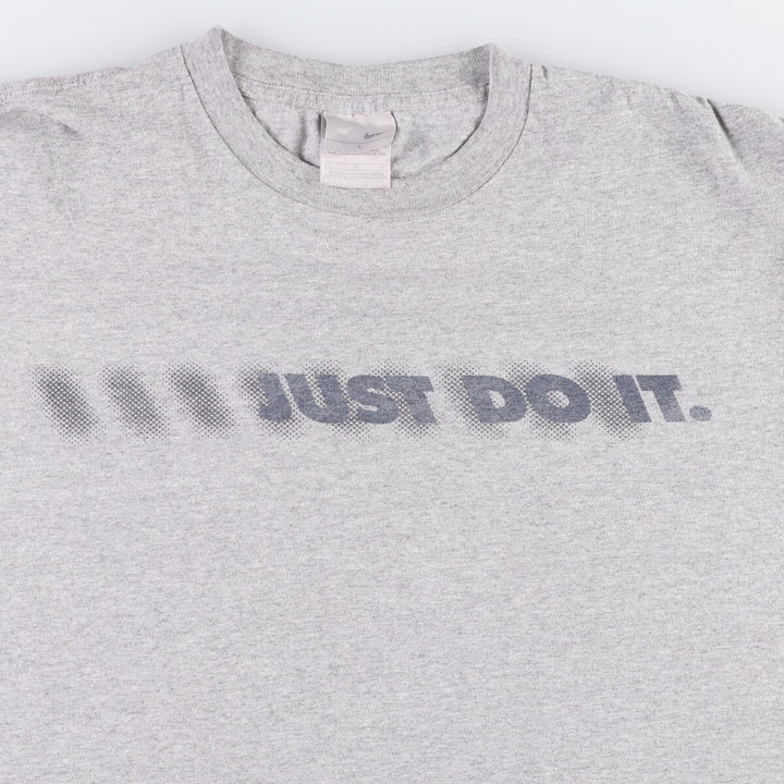 Nike Sports Print T-Shirt, Men's Size L cotton gray type Vintage Second Hand