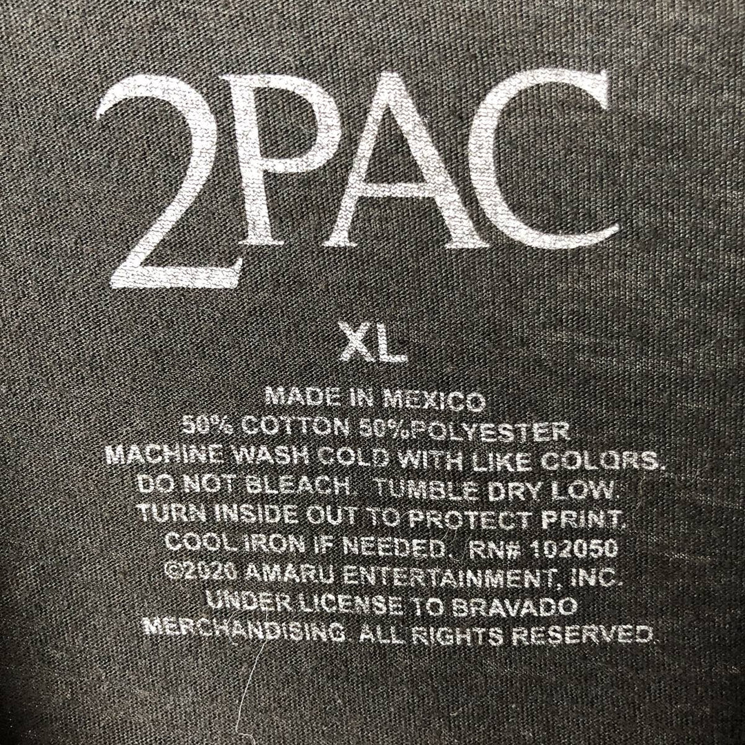 2pac Rap T-shirt, Men's XL size cotton black type Vintage Second Hand