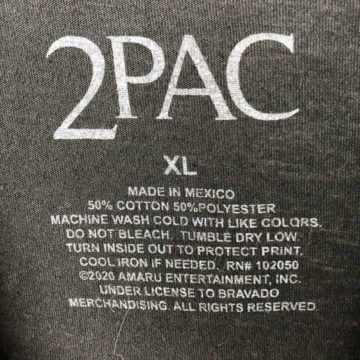2pac Rap T-shirt, Men's XL size cotton black type Vintage Second Hand