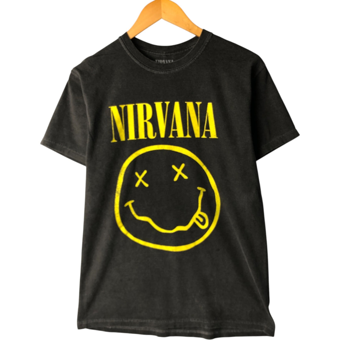 NIRVANA Nirvana Band T-shirt, Band T, Men's M size cotton Charcoal Vintage Second Hand