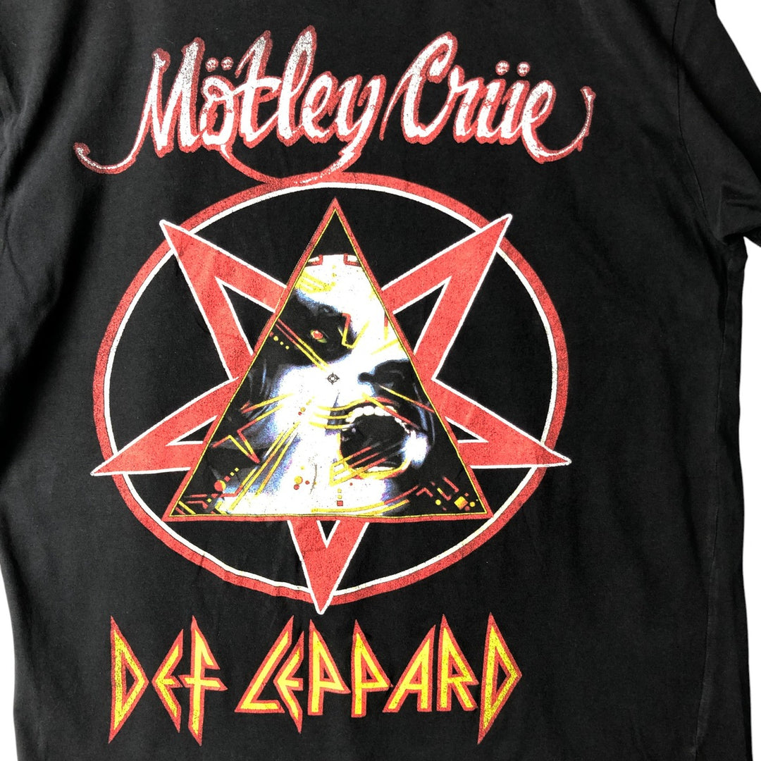 DEF LEPPARD Def Leppard Band T-shirt Band T Men's M size cotton black type Vintage Second Hand
