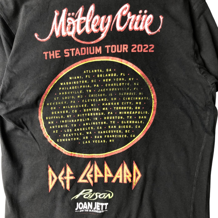 DEF LEPPARD Def Leppard Band T-shirt Band T Men's M size cotton black type Vintage Second Hand