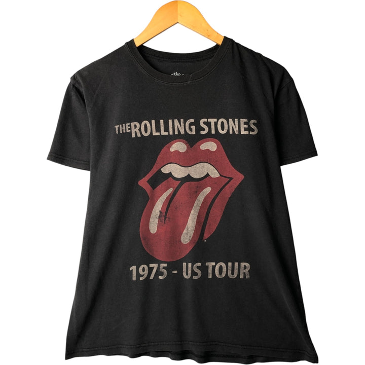 THE ROLLING STONES Band T-shirt, Men's L size cotton black type Vintage Second Hand