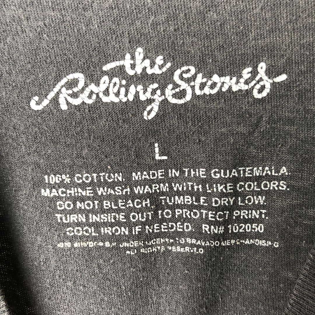 THE ROLLING STONES Band T-shirt, Men's L size cotton black type Vintage Second Hand
