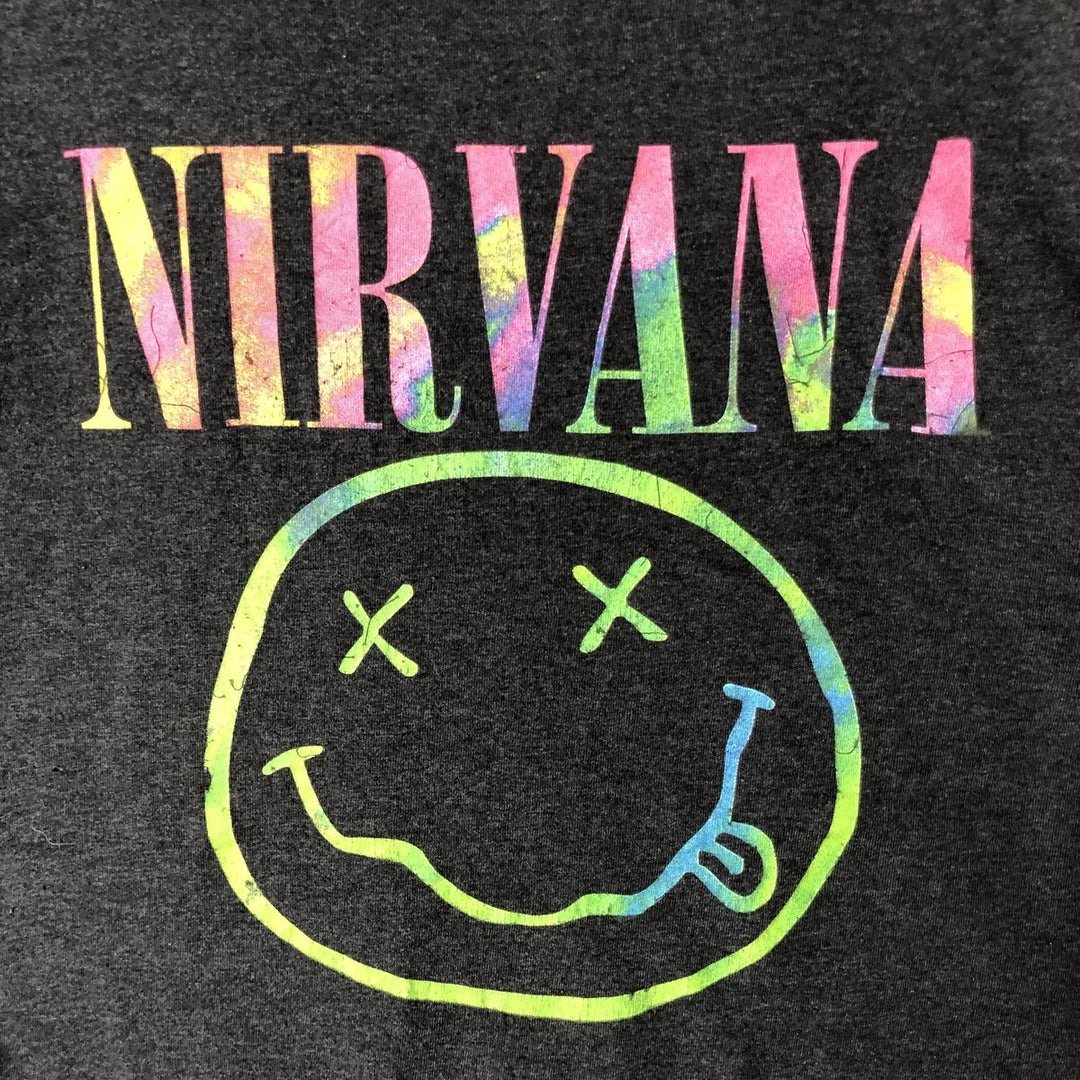 NIRVANA Nirvana Band T-shirt, Band T, Men's L size cotton black type Vintage Second Hand