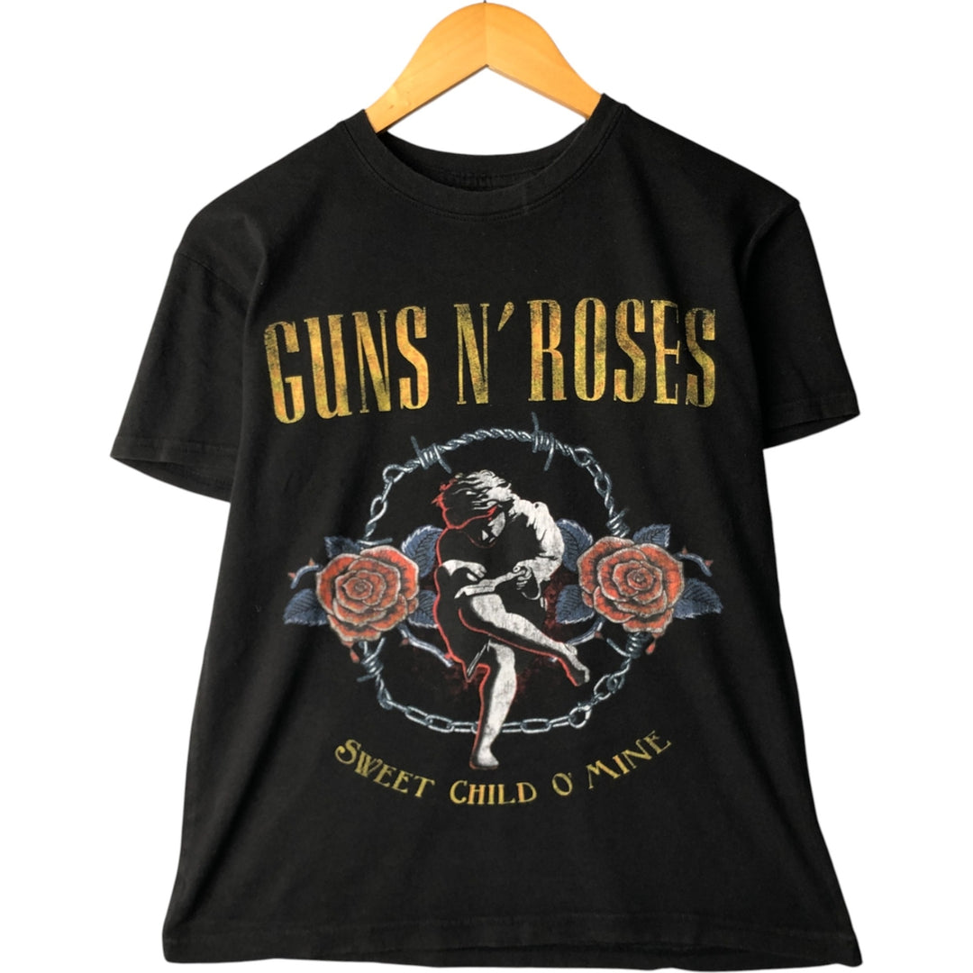 GUNS N' ROSES Guns N' Roses Band T-shirt Band Tee Men's M size cotton black type Vintage Second Hand