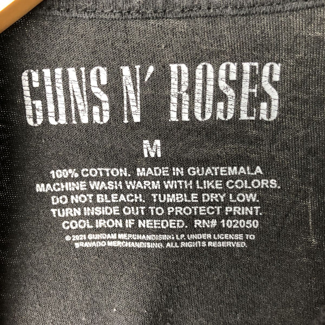 GUNS N' ROSES Guns N' Roses Band T-shirt Band Tee Men's M size cotton black type Vintage Second Hand