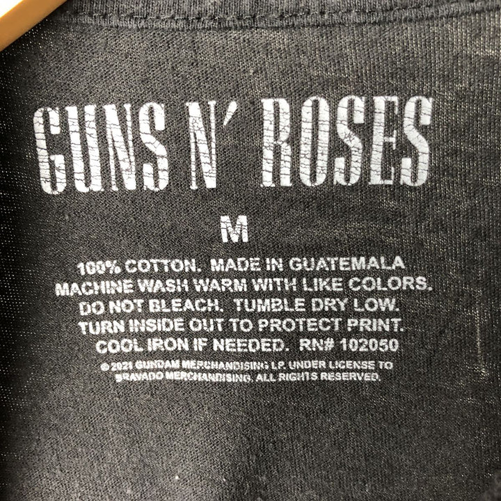 GUNS N' ROSES Guns N' Roses Band T-shirt Band Tee Men's M size cotton black type Vintage Second Hand