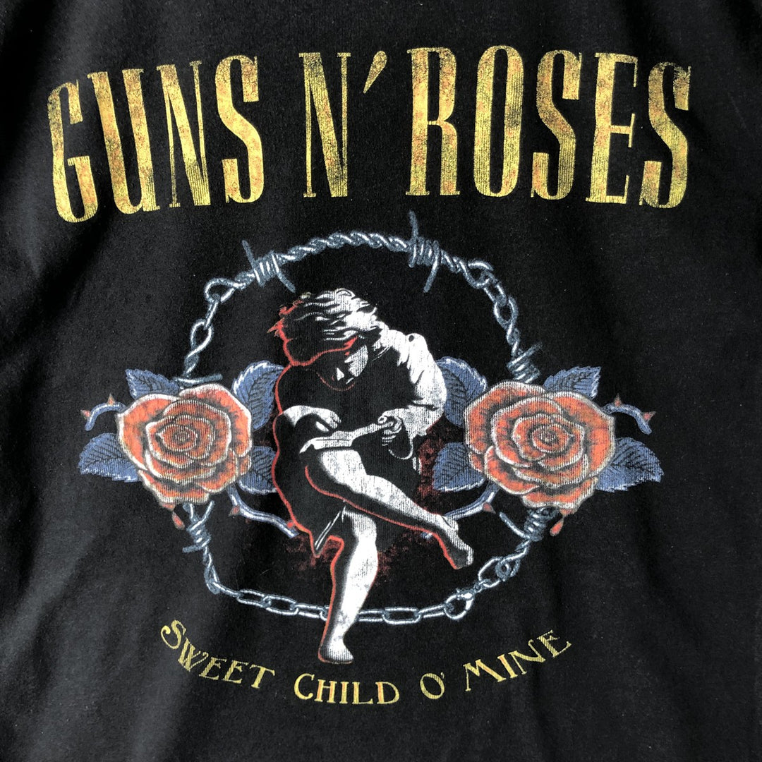 GUNS N' ROSES Guns N' Roses Band T-shirt Band Tee Men's M size cotton black type Vintage Second Hand