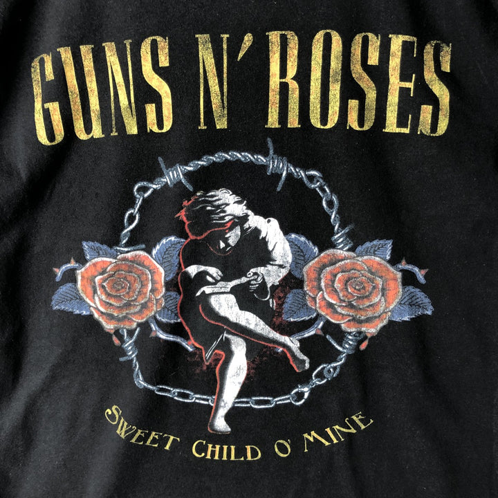 GUNS N' ROSES Guns N' Roses Band T-shirt Band Tee Men's M size cotton black type Vintage Second Hand