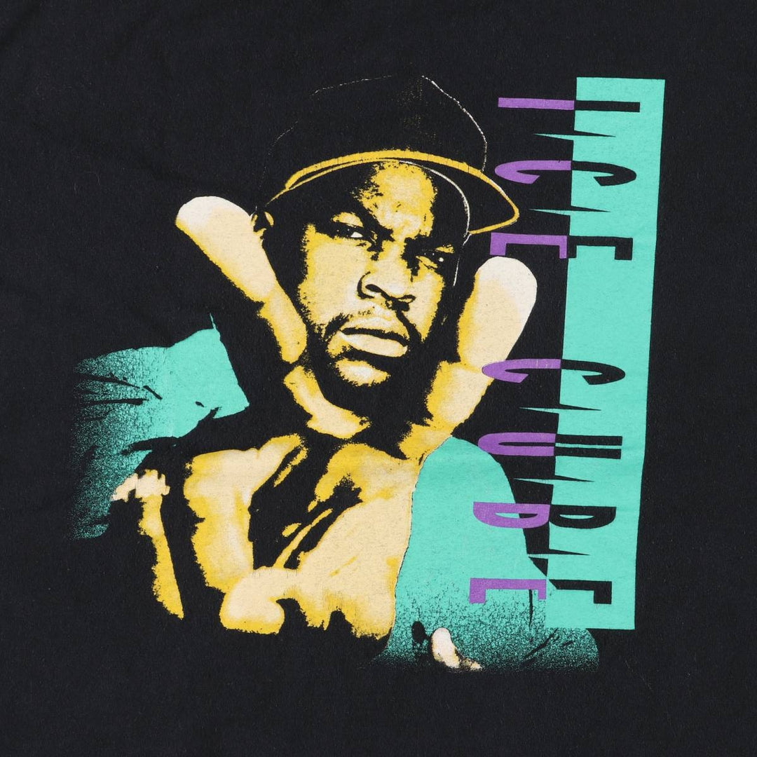 ICE CUBE Rap T-shirt, Men's XL size cotton black type Vintage Second Hand