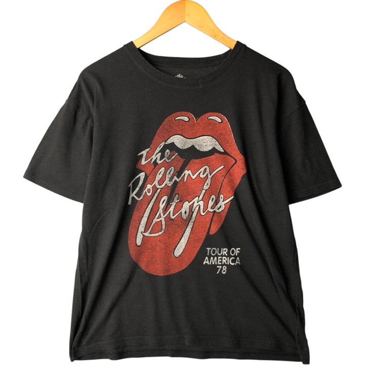 THE ROLLING STONES Band T-shirt, Men's XL size cotton black type Vintage Second Hand