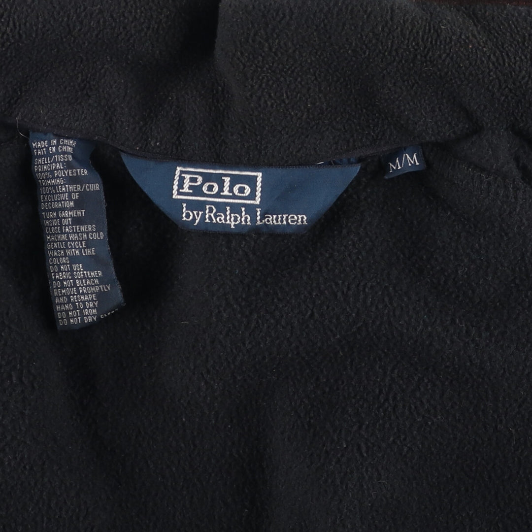 Ralph Lauren POLO by Ralph Lauren fleece jacket, men's size M polyester black type Vintage Second Hand