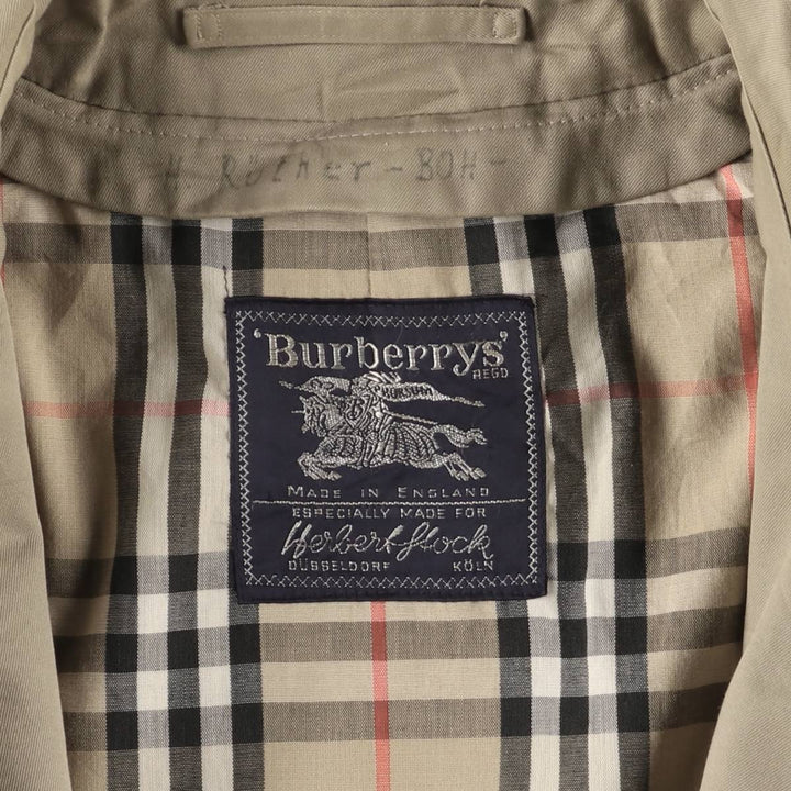 Burberry's Balmacaan Coat, Made in England, Men's Size L cotton Beige type Vintage Second Hand