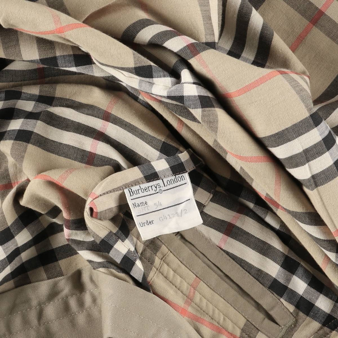 Burberry's Balmacaan Coat, Made in England, Men's Size L cotton Beige type Vintage Second Hand