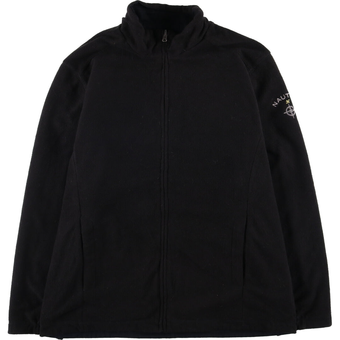 Nautica reversible fleece jacket, men's size L cotton black type Vintage Second Hand