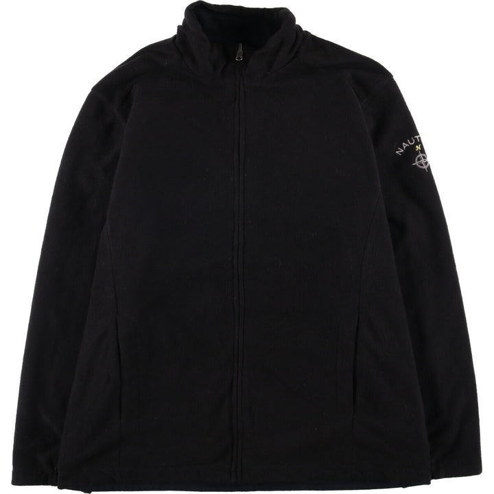 Nautica reversible fleece jacket, men's size L cotton black type Vintage Second Hand